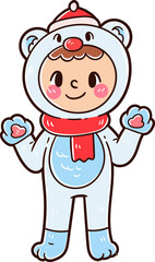 Kids character wearing a christmas costume