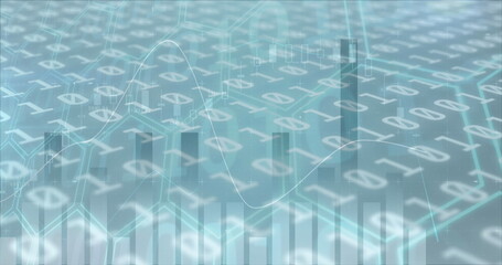 Image of financial data processing over grey background