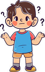 Kid character with cool expression