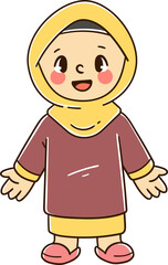 Kids muslim hand-drawn character