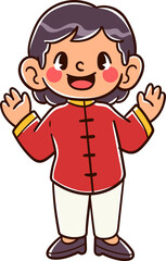 Kids character wearing a lunar year costume party