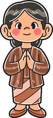 Kids character wearing a Indonesian traditional clothes