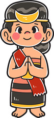 Kids character wearing a Indonesian traditional clothes