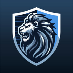 Angry lion head logo design template © creadib
