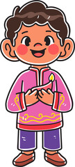 Kids character celebrating a diwali event party