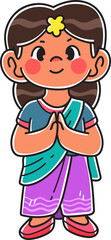 Obraz premium Kids character celebrating a diwali event party