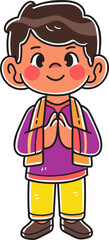 Kids character celebrating a diwali event party