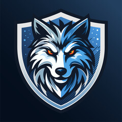 Wolf head mascot logo design