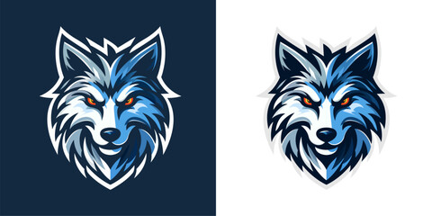 Wolf head logo design template