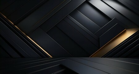 Obraz premium Sleek black backdrop adorned with shapes. Abstract background. High Resolution.