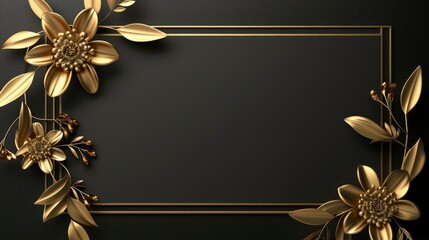 Golden frame on a card, generative ai