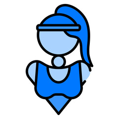 Gym Trainer Avatar Blue Filled