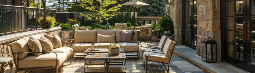 Fototapeta premium A cozy and inviting outdoor living space