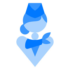 Flight Attendant Avatar Blue Flat