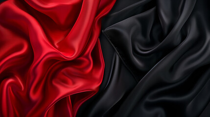 Obraz premium abstract background black and red silk cloth relaxing wallpaper, business background 