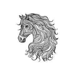 Horse head silhouette vector illustration icon