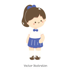 Thai Student in uniform, Vector illustration