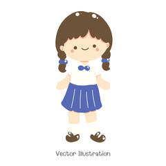 Thai Student in uniform, Vector illustration
