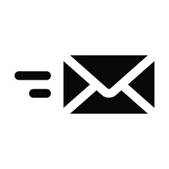 Simple Email glyph icon. The icon can be used for websites, print templates, presentation templates, illustrations, etc