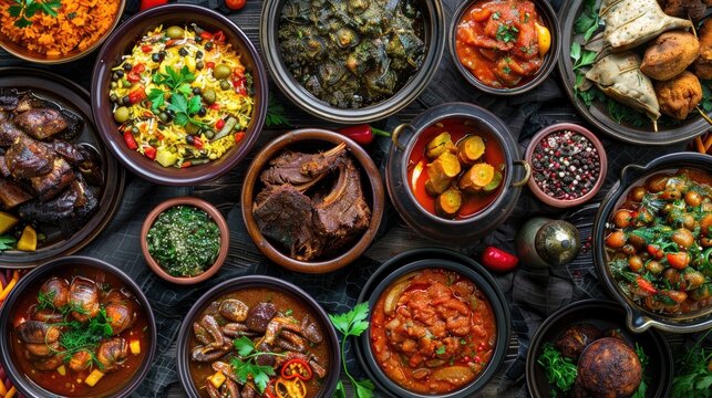 African Traditional Cuisine Food Collection