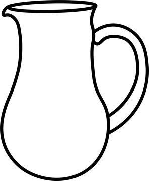 recommend clip art: Milk jug outline vector illustration