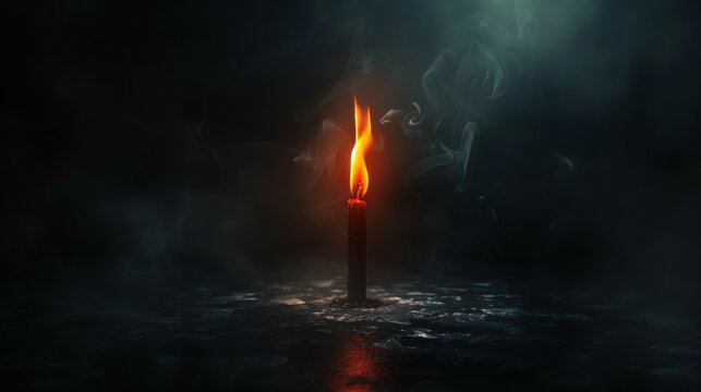 Silhouette of a man in a hat with smoke for mystery and thriller designs