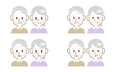 シニア夫婦のイラスト