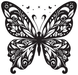 A Butterfly silhouette vector Illustration