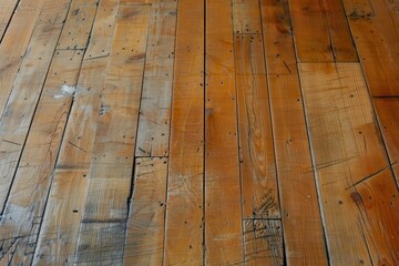 Weathered wooden floor planks with texture and patterns