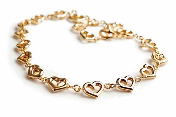 Obraz premium Heart chain necklace, isolated on white