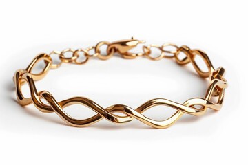 Infinity chain bracelet, isolated on white