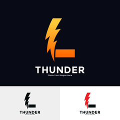 Letter L Thunder Logo vector template. Suitable for business, initial Lightning Bolt, corporate, technology, and poster illustration symbol