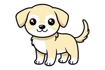 cute baby dog different style vector illustration line art