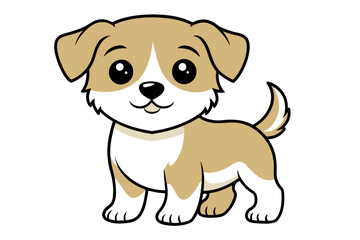 cute baby dog different style vector illustration line art