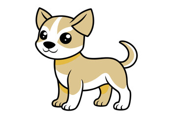 cute baby dog different style vector illustration line art