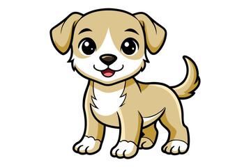 Fototapeta premium cute baby dog different style vector illustration line art
