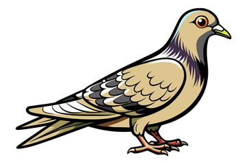 Pigeon different style vector illustration line art