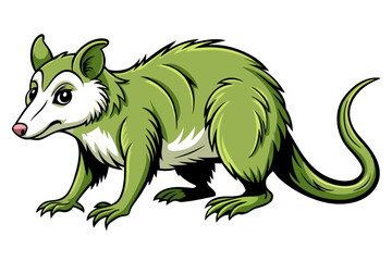 Possum different style vector illustration line art