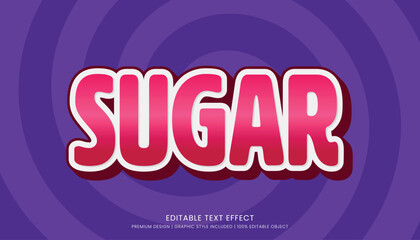 sugar text effect template editable font style
