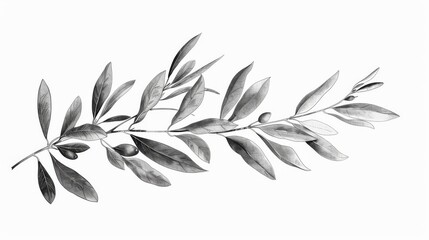 Vintage olive branch illustration for botanical or nature themed designs
