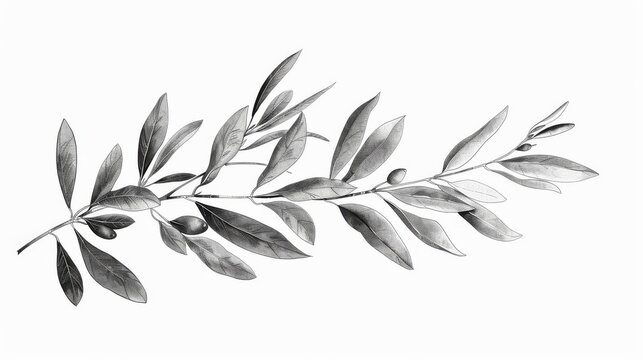 Vintage olive branch illustration for botanical or nature themed designs