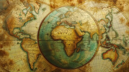 Obraz premium Vintage world map for travel, history, or education themed designs