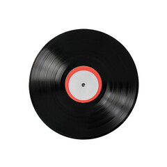 Fototapeta premium A black record with a red circle in the middle