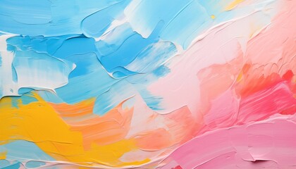 abstract blue yellow pink red green watercolor hand painted background