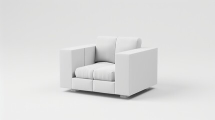 White armchair in a minimalist interior for home decor or furniture design