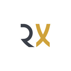 RX logo design vector modern gold and Black 