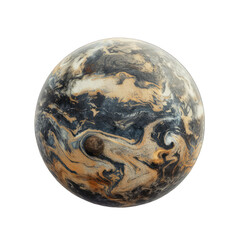 Obraz premium A large, round planet with a rocky surface and a dark blue