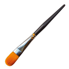 Naklejka premium A paintbrush with a yellow handle and a silver tip