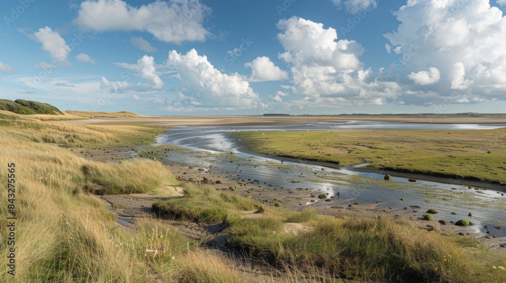 Wall mural the close proximity of the tidal flats to the sea allows for swift movement of marine life creating 