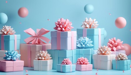 Obraz premium Corporate gifts icon 3d blender pastel color Abstract background with light colour palette